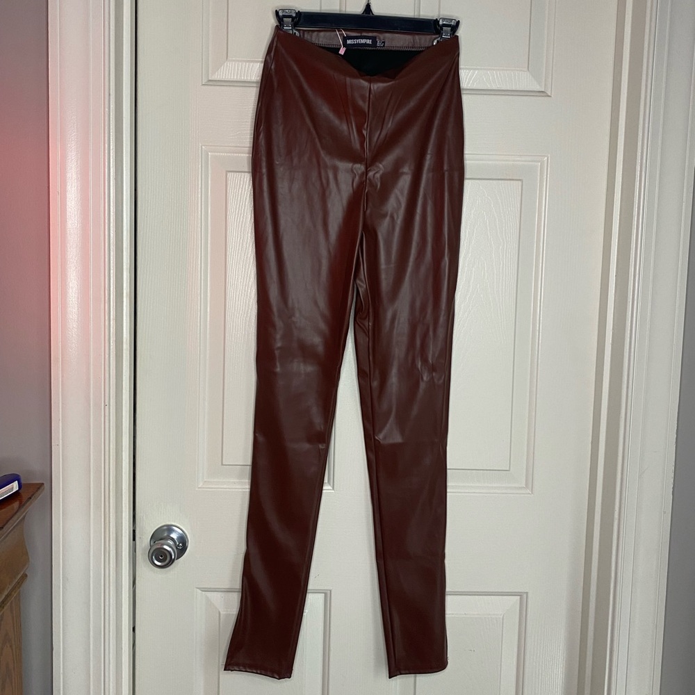 Vegan Chocolate Faux Leather Trousers